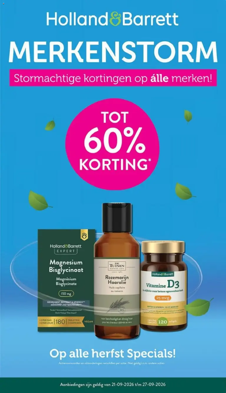 Holland & Barrett folder vanaf 21/09/2026